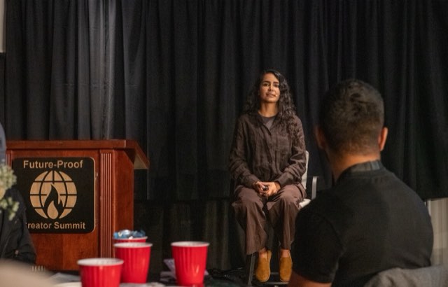 Kimia Nora speaking at the Future Proof Creator Summit 2026
