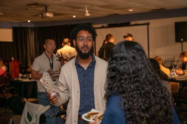 Attendees catching up over lunch at the Future Proof Creator Summit 2026